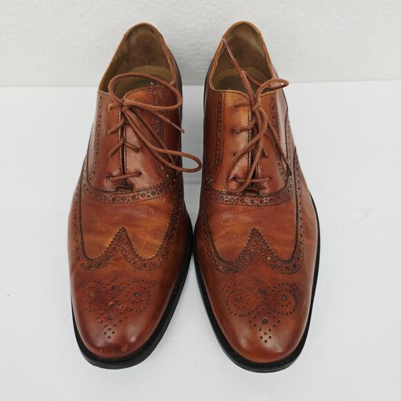 Cole Haan Men\'s Wingtip Oxford Lace Up Shoes Brown 12